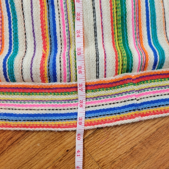 Vintage 1970s Hand Sewn Striped Long Maxi Skirt Surfer Girl Bohemian - Picture 11 of 13